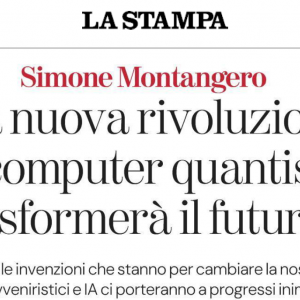 Interview with Prof. Simone Montangero in La Stampa
